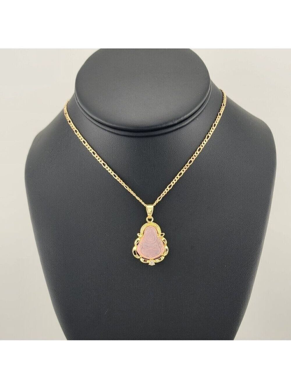 Brand New Pink Agate Buddha Necklace – Calming & Spiritual Charm